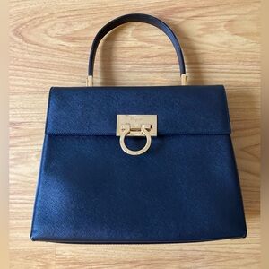 Ferragamo Gancini leather hand bag